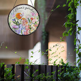 Family Birth Flowers Stained Glass Window Hanging Flower Mom Garden Sun Catcher Decor Gifts for Mom Christmas Suncatchers for Home Windows Hanging Decoration, 7.87inch