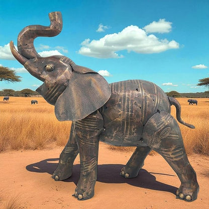 Zaer Ltd. 68.5" Tall Large Elephant Iron Garden Statue