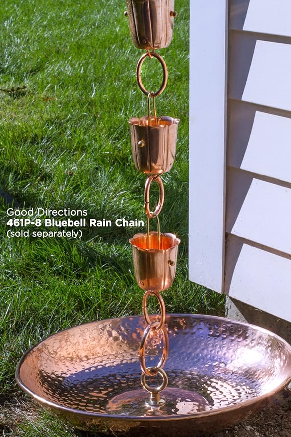 Good Directions 479P Rain Chain Basin Large 16-1/2 Inch Diameter, 4 Inches High, 100% Pure Copper