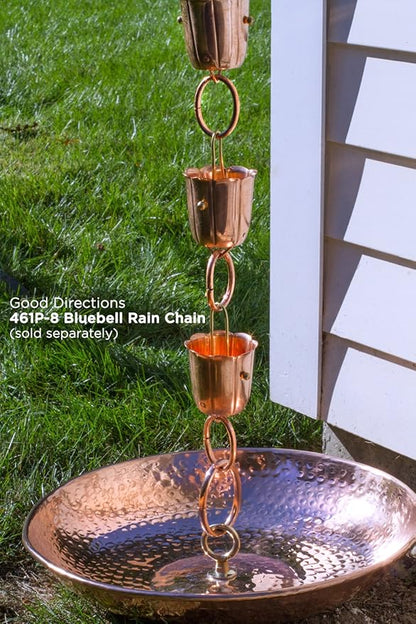 Good Directions 479P Rain Chain Basin Large 16-1/2 Inch Diameter, 4 Inches High, 100% Pure Copper