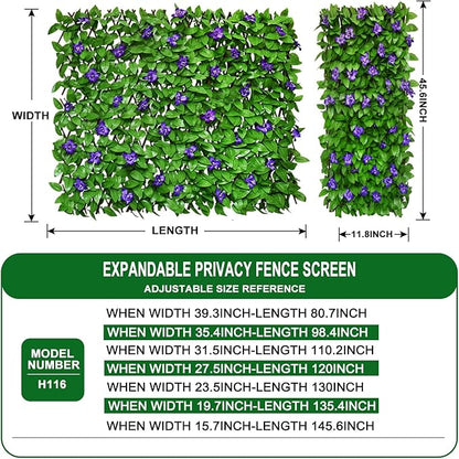Expandable Fence Privacy Screen for Balcony Patio Outdoor,Decorative Faux Ivy Fencing Panel,Artificial Hedges (Single Sided Leaves)…3