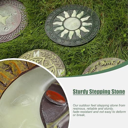 Kunovo Luminous Garden Stepping Stone, Retro Style Outdoor Backyards Pathway Décor Step Stones, Weatherproof Garden Landscaping Decorative Stone (Size : Style6), 58741