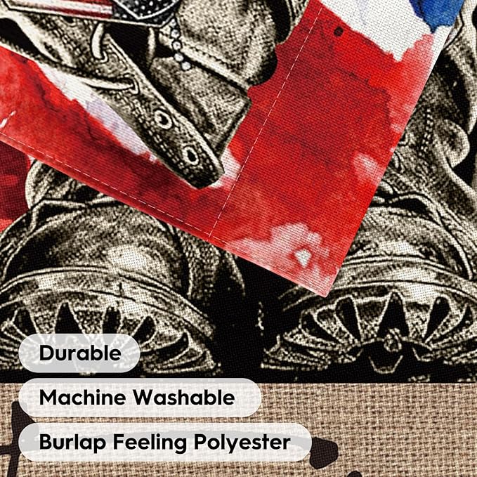 AVOIN colorlife Freedom Boots House Flag 28x40 Inch Double Sided, Patriotic 4th of July Independence Memorial Day Veteran Soldier Yard Outdoor Flag