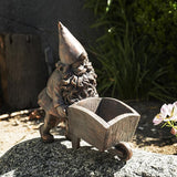 Pacific Giftware Happy Garden Gnome Bronze Finish Resin Figurine (Wheelbarrow Man)