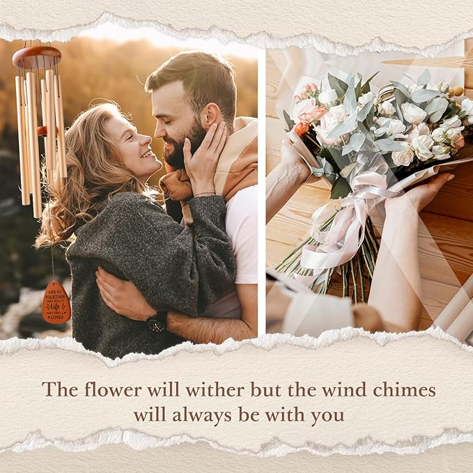 Aurahouse Wedding Gifts Wind Chimes 36'', Engagement Wedding Gifts for Couples 2026 Newlyweds, Bridal Shower Gift for Bride, Anniversary, Registry Gift for Couple