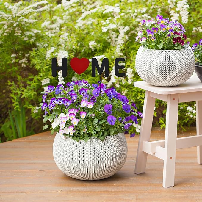 Metal Letters Garden Stakes Yard Art Word Sign Lawn Decoration Indoor Outdoor Plant Pot Decor Decorative Stick for Patio Pathway Flower Bed (Home)