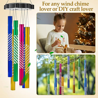 Toddmomy 150 Pcs Aluminum Wind Chime Tubes for Crafts, 3.14" Metal Replacement Parts for DIY Garden Patio Hanging & Chime Repair Kit (Assorted Color)