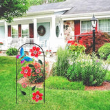 YEAHOME 33 Inch Decorative Garden Stakes, Outdoor Garden Decor Metal Flower Butterflies Spring Gardening Decor Art Yard Signs, Outdoor Decorations for Patio Outside Yard Lawn
