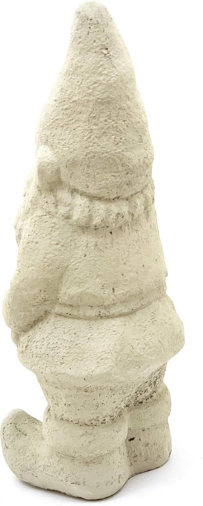 Garden Gnome with Hatchet: Solid Durable Stone Statue with Vintage Texture. Sealed for Outdoor Use. Handcrafted USA. (Classic/White)