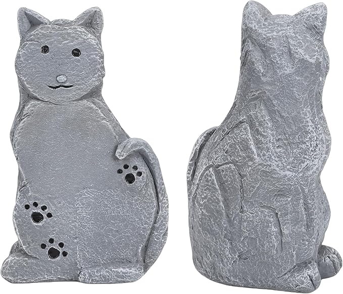 Cats Memorial Stone Garden Statue, Pet Statues Gifts for Loss of Cat Sympathy, Grave Markers for Garden Outdoor Statue Decor