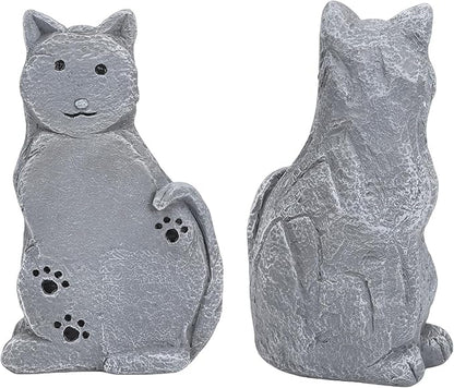 Cats Memorial Stone Garden Statue, Pet Statues Gifts for Loss of Cat Sympathy, Grave Markers for Garden Outdoor Statue Decor