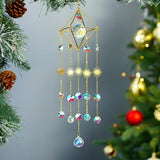 HDCRYSTALGIFTS 17inch Crystal Prisms Suncatcher for Window Hanging Gold-Plated Crystal Sun Catcher Indoor Window Rainbow Maker Home Garden Christmas Tree Decoration
