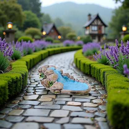 Blue DIY Miniature Mini Water Pool Fairy Garden Lawn Ornament for Mountain Dollhouse Fairy Garden Accessories,Decor Craft Outdoor Statues European Village Character and Manor Style,Outdoor Statues