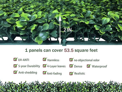 ODTORY Artificial Ivy Privacy Fence Wall Screen: 5.35FT X 10FT (53.5 sqft) UV-Anti Faux Boxwood Roll Panels Greenery Backdrop Ivy Vine Leaf Hedges Fence Panels for Indoor Outdoor Green Decor