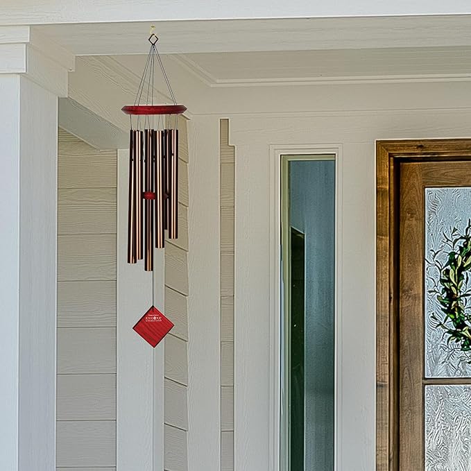 Woodstock Chimes Pluto Wind Chime for Outside 27" Bronze Small, Light Airy Sound for Outdoor Garden, Patio, Porch Decor, Encore Collection DCB27