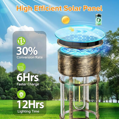 LETMY 8 Pack Brown Solar Pathway Lights Outdoor, Bright Solar Lights Outdoor Waterproof IP65, Solar Garden Lights Outdoor for Yard Walkway Driveway Landscape Garden Decor (Bronze)
