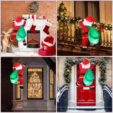 Jenaai 4 ft Christmas Inflatable Santa Claus Outdoor Decorations Climbing Hanging Santa Gift Bag with Build in LED Blow up Christmas Yard Decor for Xmas Porch Garden Lawn Vacation Indoor Outside