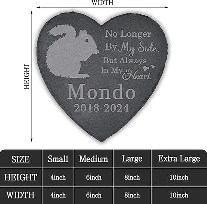 Pet Memorial Stone Squirrel - Squirrel Headstone - Squirrel Memorial Stone - Squirrel Memorial Gifts - Loss of a Squirrel - Squirrel Loss Gifts (Heart-Shaped)