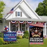 250th Anniversary America Garden Flag, 250 Anniversary USA Flag Patriotic Banner 250 Years of Freedom Yard Sign Eagle Design 4th of July Double-Sided Waterproof 1776-2026 Commemorative Flag 12x18 Inch