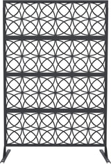Garveelife Metal Privacy Screen 72" H×47" W for Outdoor Freestanding Decorative Privacy Wall Panels with Stand, Patio Balcony Screens for Outside Divider Deck Porch Garden, 1PC