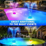 Pool Fountain with Remote, Dolphing Floating Pool Fountain with Lights, Above Ground Pool Water Fountains with Anchor, Swimming Pool Fountains for Inground Pool-1PC,White
