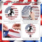 Horse Wind Spinners Outdoor - Horse Gifts for Men Women, American Flag Wind Chime for Outside, Hanging Metal Wind Sculptures for Garden Indoor Patio Lawn Yard, Veterans Day