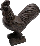Comfy Hour 3.5" Cast Iron Rooster Figurine, Rustic Farmhouse Kitchen Decor, Vintage Brown Chicken Statue for Indoor Outdoor Garden Shelf Mantel, Country Home Office Ornament, 1 pc