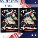 250th Anniversary Garden Flag 1776-2026, 4th of July Garden Flag for Outside, America Garden Decoration, Patriotic Eagle Banner, 12 x 18 Inch Double Sided Yard Flags for Independence Day Decorations