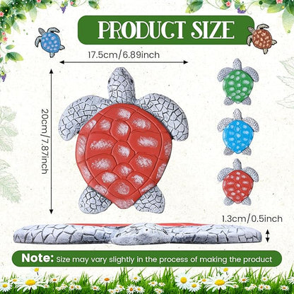 Yalikop 3 Pcs Turtle Stepping Stones Resin 7-10inch Decorative Stepping Stone Turtle Outdoor Garden Decorations for Garden Patio Walkway Sculpture Yard Art