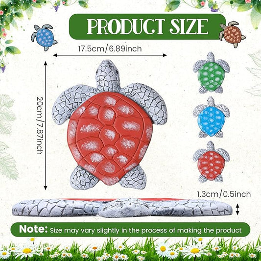 Yalikop 3 Pcs Turtle Stepping Stones Resin 7-10inch Decorative Stepping Stone Turtle Outdoor Garden Decorations for Garden Patio Walkway Sculpture Yard Art