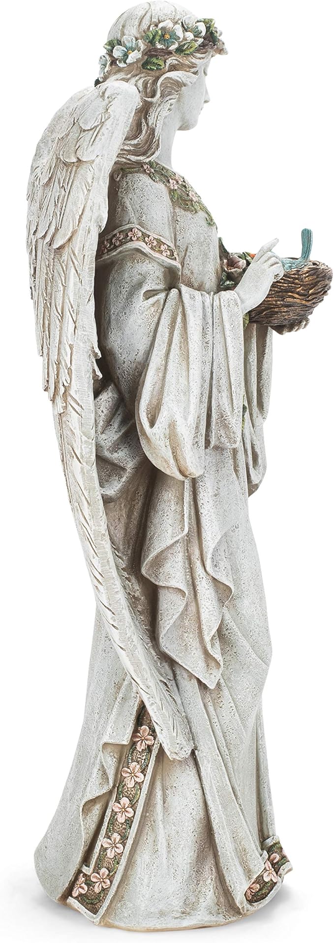 Joseph's Studio by Roman 24-Inch Angel Holding Bird's Nest Statue – Outdoor Garden Decor, Religious Angel Figurine for Yard, Memorial, or Cemetery