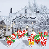 12-Piece Christmas Lollipop Yard Signs with Stakes Decorations – Assorted Candy Cane Peppermint Designs 14 Inches Large Outdoor Holiday Candy Signs for Garden, Lawn, Driveway, and Christmas Party Favor