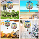 Farmhouse Rooster Wind Spinners Outdoor - Chicken Gifts for Women Mom Men Dad Grandpa, 3D Cute Wind Spinner for Yard Patio Ornament Garden Decor, 12 Inch Hanging Kinetic Metal Wind Sculpture
