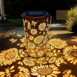 Decorative Solar Mandala Lights, Metal Solar Powered Outdoor Deck Step Wall Lights, Waterproof Solar Mandala Fence Lights Outdoor, for Garden Post Patio Backyard Yard Decor (A)