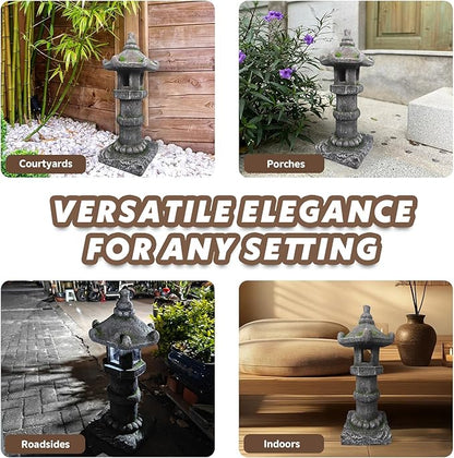 Solar-Powered Pagoda Lamp