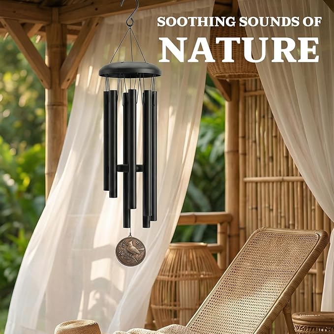 Wind Chimes for Outside – 26" Cardinal Wind Chime, Deep-Tone Tuned Aluminum, Vintage Bronze Pendant, Weather-Resistant Outdoor Garden Patio Yard Decor, Adjustable Striker, Memorial & Sympathy Gift