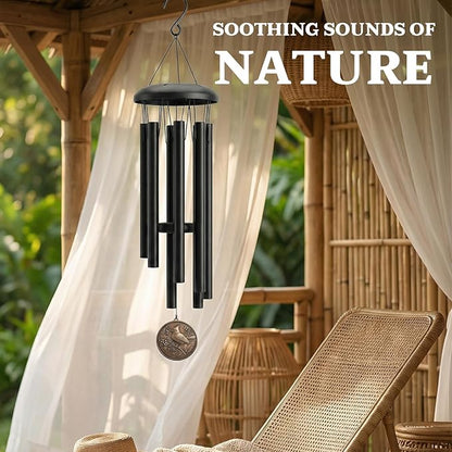 Wind Chimes for Outside – 26" Cardinal Wind Chime, Deep-Tone Tuned Aluminum, Vintage Bronze Pendant, Weather-Resistant Outdoor Garden Patio Yard Decor, Adjustable Striker, Memorial & Sympathy Gift