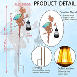 Solar Floral Fairy Garden Statue with Light, Outdoor Garden Sculpture Decorations for Patio Yard Lawn, Festival Gift