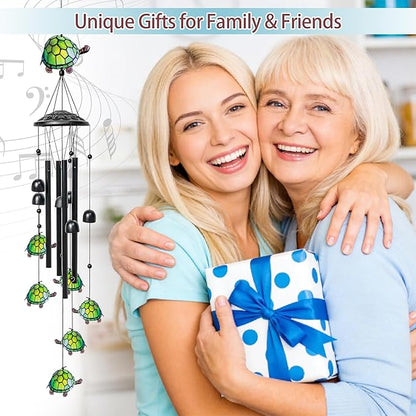 Turtle Wind Chime for Outside, 35.4inch Watercolor Turtle Wind Chime with Aluminum Tubes and Turtle Bell Indoor Garden Yard Patio House Porch Decor, Satisfied Gifts for Grandma Mom Parents