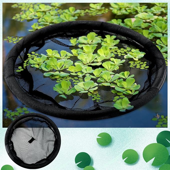 Diameter Fish Barrier Black Flora Round Floating Island Plant Protector for Your Home Pond Protects Fish