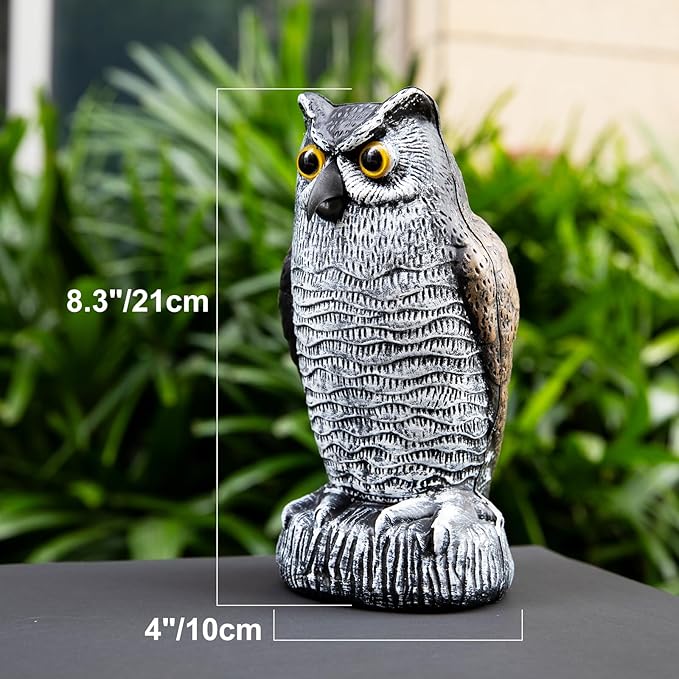 OFFO 2 Pack Plastic Owl Scarecrow for Halloween Decorations Outdoor Garden, Yard, Pool Decoration, 8.3 in Height