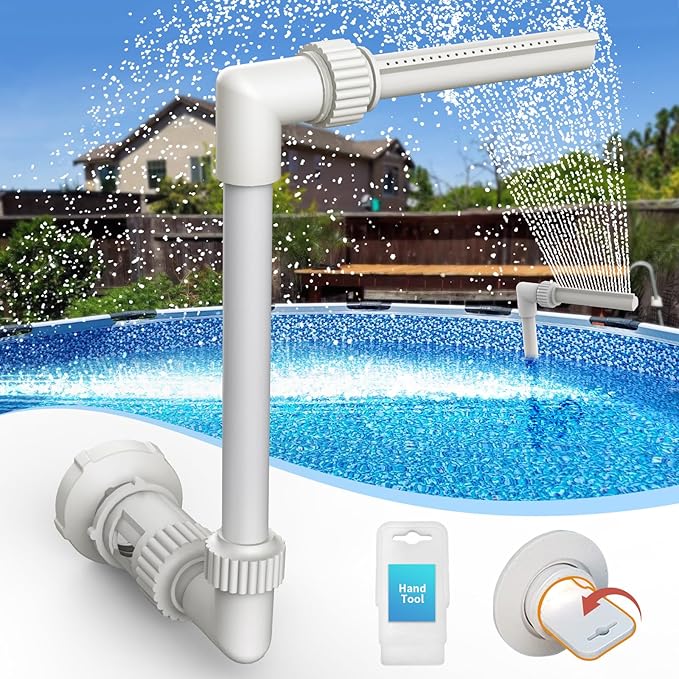 Klleyna Swimming Pool Fountain for Above & In-Ground Pools, Pool Waterfall Water Cooler Sprinkler Sprayer Summer Party Decor (F-Single White)