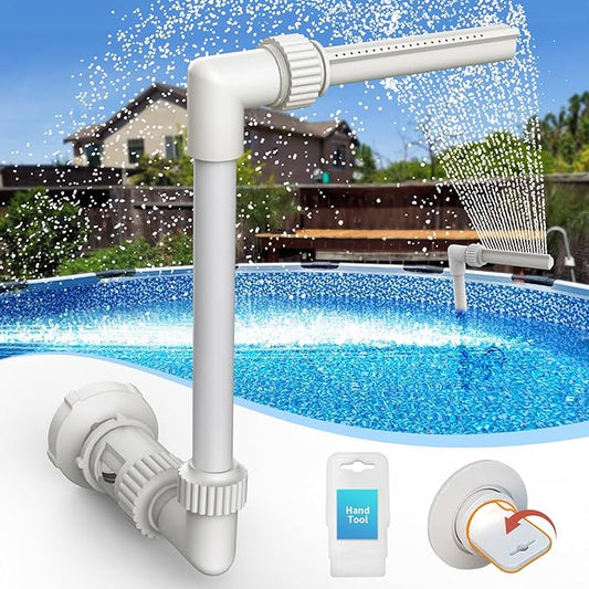Klleyna Swimming Pool Fountain for Above & In-Ground Pools, Pool Waterfall Water Cooler Sprinkler Sprayer Summer Party Decor (F-Single White)