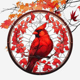 1 pcs 5.9'' Acrylic Window Hanging Cardinal Suncatcher Decor,Red Bird Suncatcher Panel Outdoor Wall Art Stained Panel Hangings Gift for Home Garden Ornament for Birds Lover (Style B)