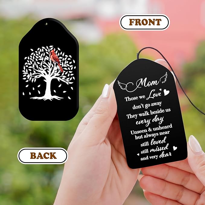 Crystal Mom Memorial Wind Chimes Christmas Sympathy Chimes Keepsake Those We Love Garden Hanging Remembrance Grief Gift Mummy Mama Step Mother in Law Ideas Gift Condolence Outdoor Decor HW12-RB-M