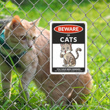 SmartSign Funny Beware Of Cats Warning Sign - 10"x7", 40 mil Laminated Rust-free Aluminum - Metal Signs for Entrances, Outdoors, Patio, Gifts, Cafe - Cats Theme, Made in USA