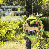Dachshund Wind Spinner Dog Gifts for Women/Men Sympathy Gift Pet Memorial Gifts 3D Stainless Steel Hanging Wind Spinner for Indoor Outdoor Yard Art Garden Decorations (12''-1pc, Dachshund)