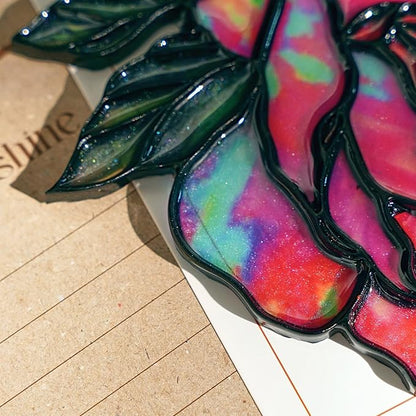 Peony Flower Handmade Resin Suncatchers, Artisan Sun Catcher, Stained Glass Effect, Flower Suncatchers for Window Hanging, Garden Decor, Gift for Mother's Day Mom Women Grandma Wife