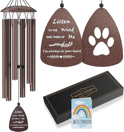 32" Memorial Sympathy Wind Chimes for Loss of Dog,Sympathy Memorial in Memory of Dog Gifts,Loss of Pet Sympathy Gift