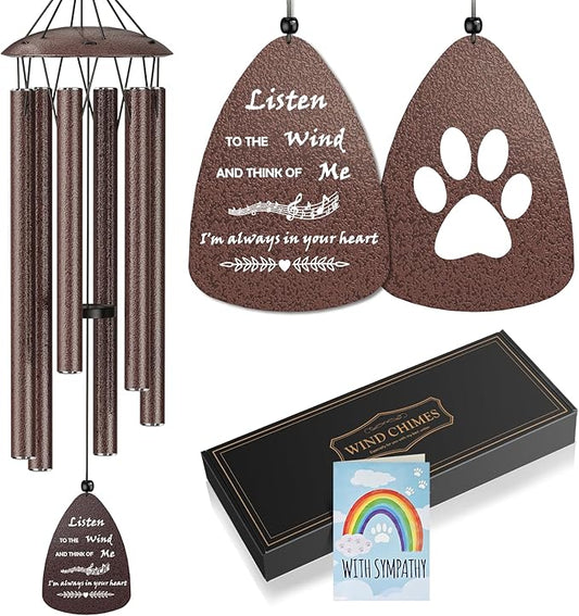 32" Memorial Sympathy Wind Chimes for Loss of Dog,Sympathy Memorial in Memory of Dog Gifts,Loss of Pet Sympathy Gift